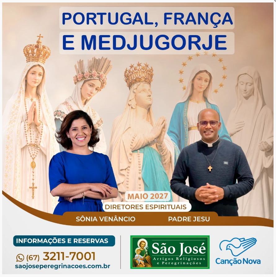 Portugal, França e Medjugorje - Maio 2027